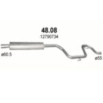Резонатор для Saab 9-3 1.8T/2.0T (Polmostrow 48.08)