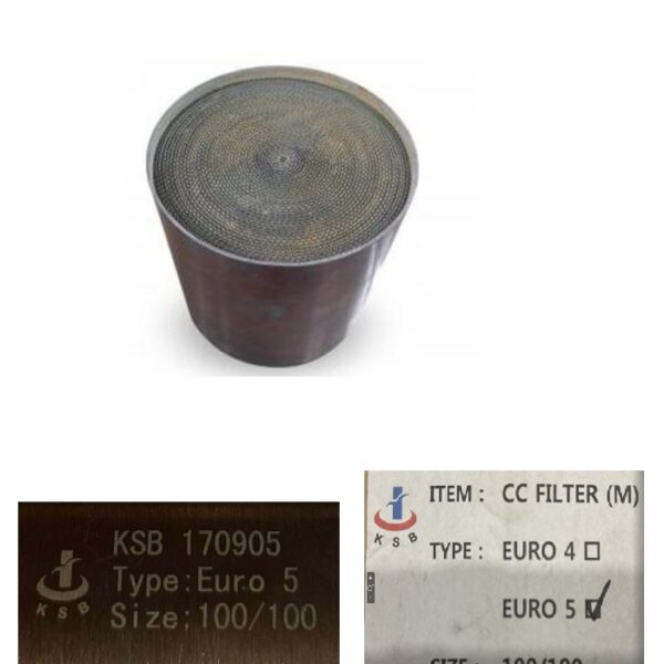 Вставка каталізатора універсальна кругла EURO 5/ 100*100 КSB (металевий/бензин)